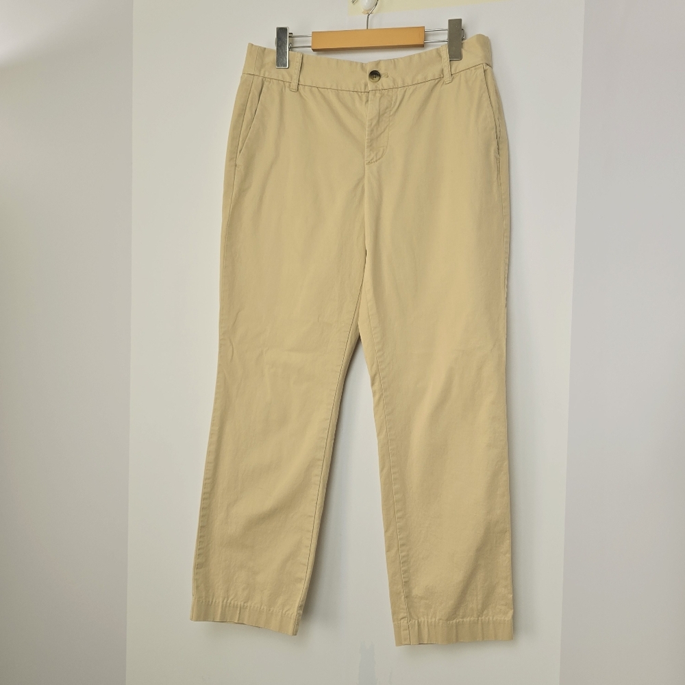 J. Crew Women's Ankle Cropped Tan Khaki Officewear Neutral Pants, Sz 6